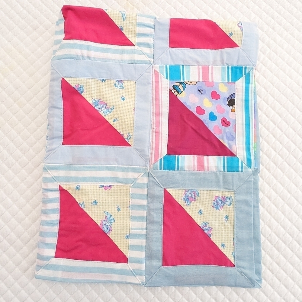 Handmade block baby quilt